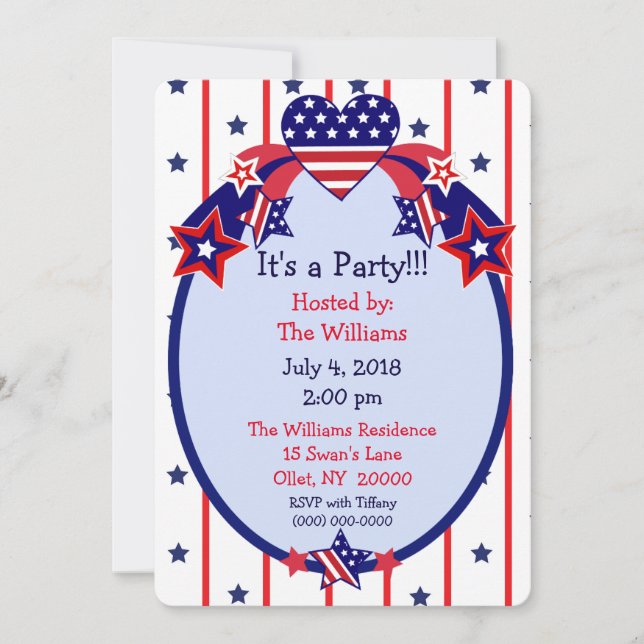 July 4th Independence Day Party Invitation (Front)