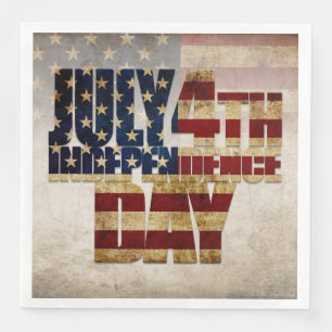 July 4th Independence Day Vintage Flag Design Napkin