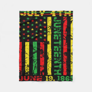 July 4th Juneteenth 1865 American Us Flag Black Fr Fleece Blanket