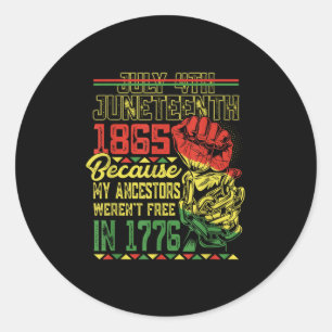 July 4th Juneteenth Women Men African American Fre Classic Round Sticker
