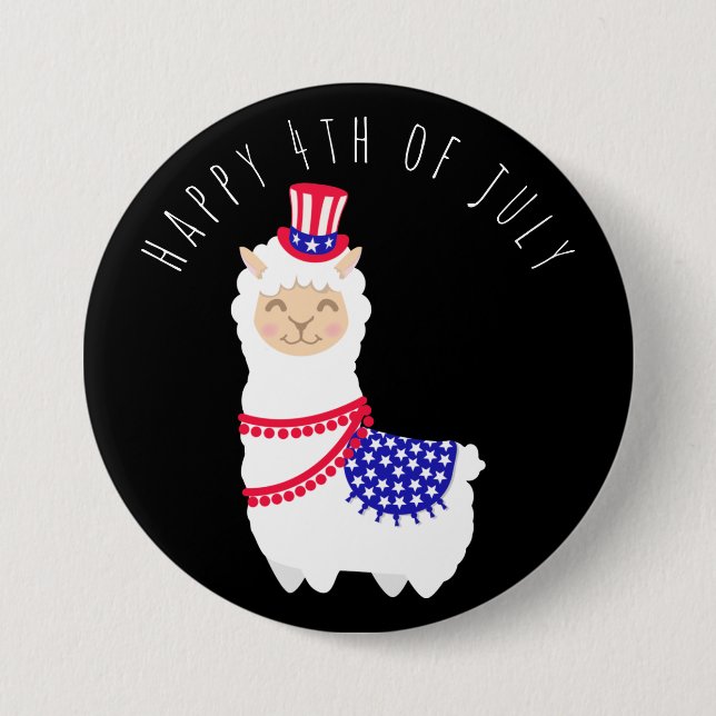July 4th Llama Button (Front)