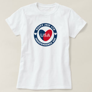 July 4th Love the USA Patriotic Red White Blue T-S T-Shirt
