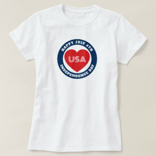 July 4th Love the USA Patriotic Red White Blue T-Shirt