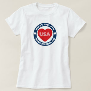 July 4th Love the USA Patriotic Red White Blue T-Shirt