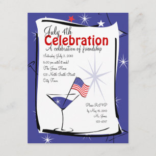 July 4th Martini Invitation