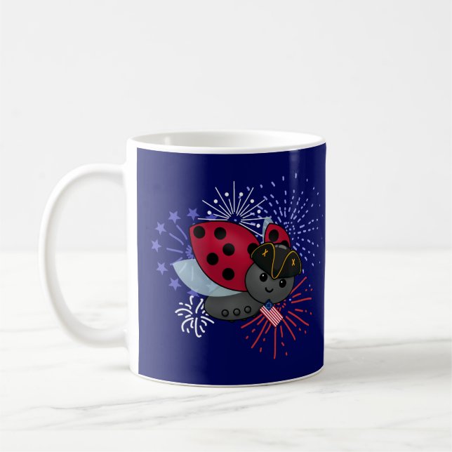 July 4th Minuteman Ladybug Coffee Mug (Left)