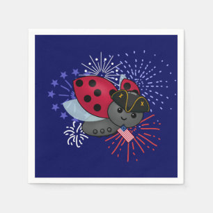 July 4th Minuteman Ladybug Napkin