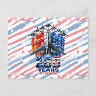 July 4th Patriotic 250 Year Birthday Postcard