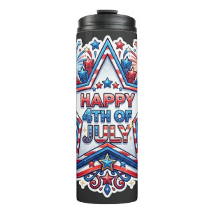 July 4th Patriotic 250 Year Birthday Thermal Tumbler