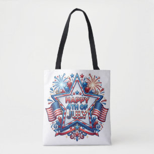 July 4th Patriotic 250 Year Birthday Tote Bag