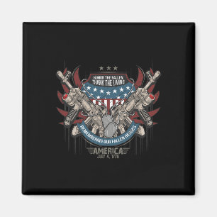 July 4th Patriotic America Military Veteran Indepe Magnet
