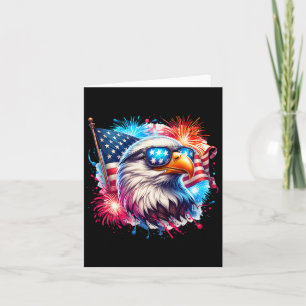 July 4th Patriotic Bald Eagle Usa American Flag Fi Card