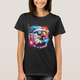 July 4th Patriotic Bald Eagle Usa American Flag Fi T-Shirt