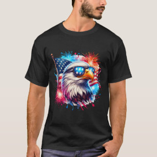 July 4th Patriotic Bald Eagle Usa American Flag Fi T-Shirt