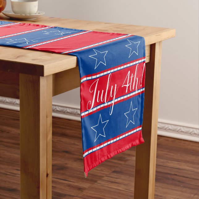 July 4th patriotic coloured long table runner (In Situ)
