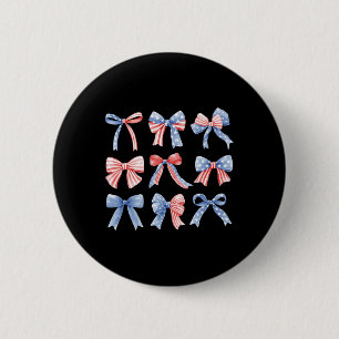 July 4th Patriotic Coquette Girly Girl American Fl 6 Cm Round Badge