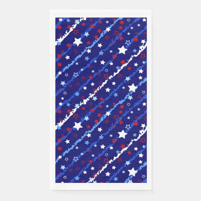 July 4th Patriotic Paper Guest Towel Napkin (Front)