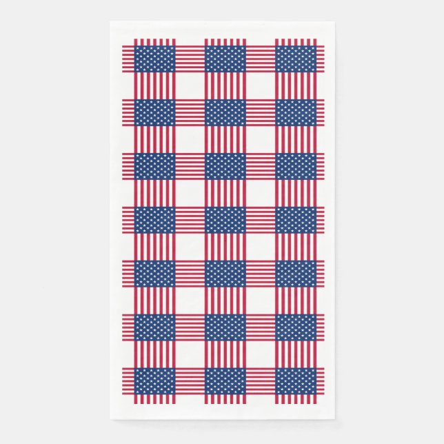 July 4th Patriotic Paper Guest Towel Napkin (Front)