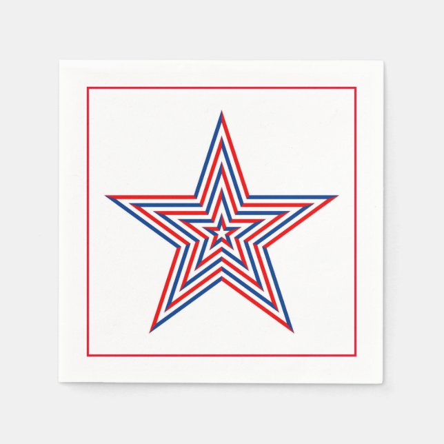 July 4th Patriotic Paper Napkins (Front)