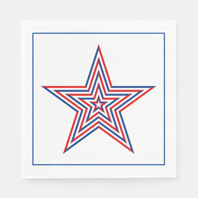 July 4th Patriotic Paper Napkins (Front)