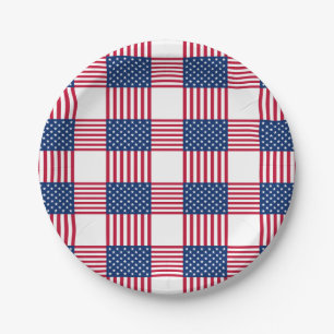July 4th Patriotic Paper Plates