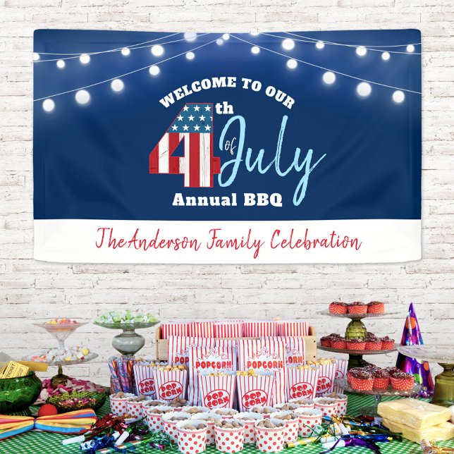 July 4th Patriotic Red White Blue USA Flag Lights Banner (Creator Uploaded)