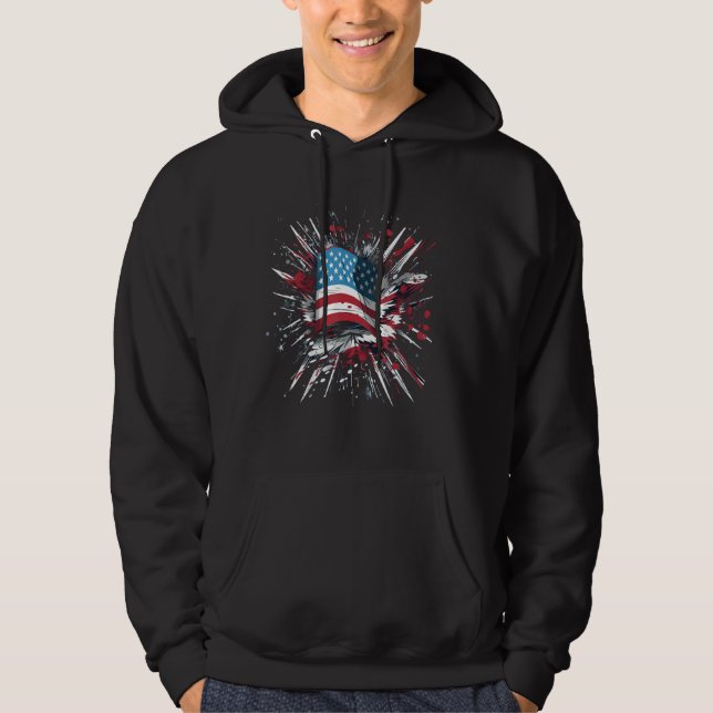 July 4th Product  Patriotism, American Flag_14 Hoodie (Front)