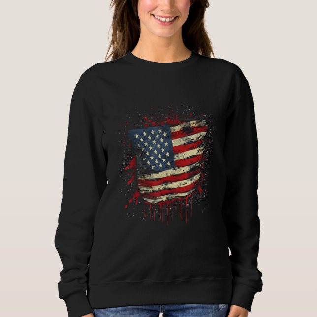 July 4th Product  Patriotism, American Flag_2 Sweatshirt (Front)
