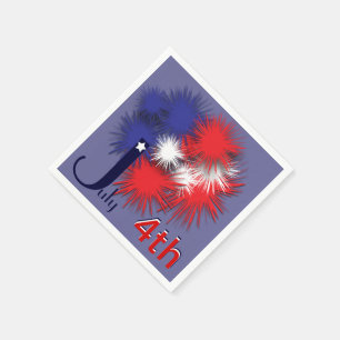 July 4th puffy flag napkin