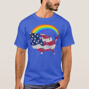 July 4th Rainbow American Flag LGBTQ T-Shirt