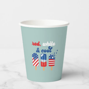 July 4th Red White and Cool Pop Paper Cups