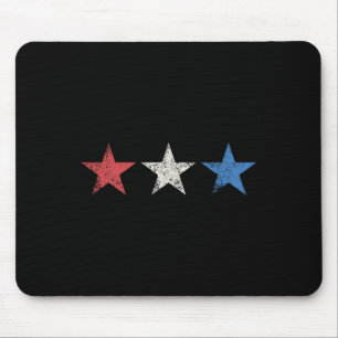 July 4th Red White Blue Stars Cute Usa Patriotic A Mouse Pad