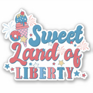 July 4th Red White Blue Sweet Land Liberty America