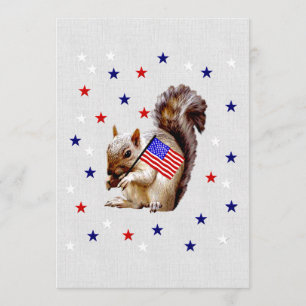 July 4th Squirrel Invitation