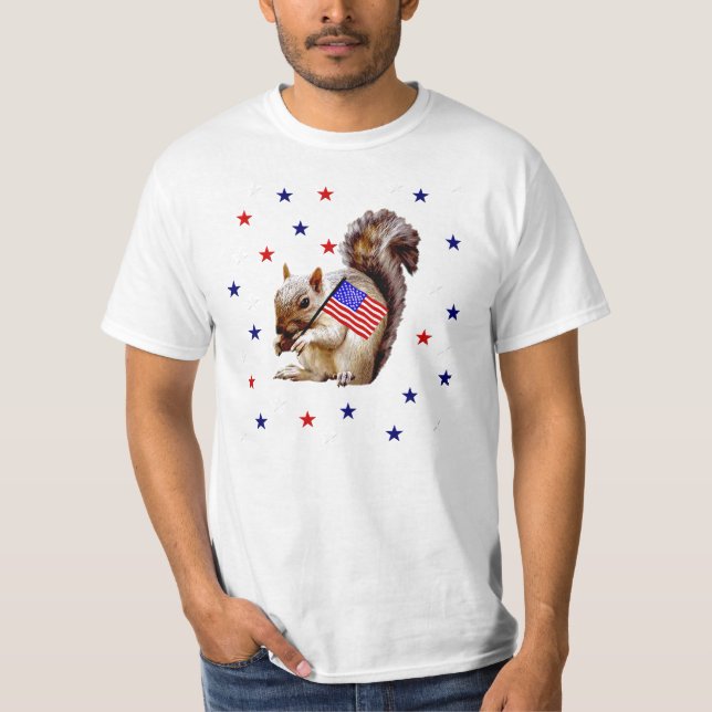 July 4th Squirrel T-Shirt (Front)