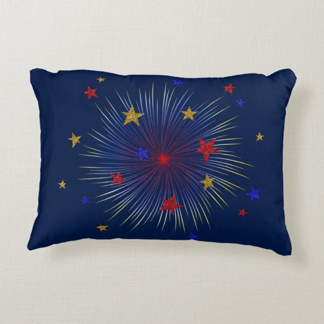 July 4th Starburst, Outdoor Accent Pillow (Back)