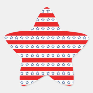 July 4th Stars 'n Stripes Red-White-Blue Stickers