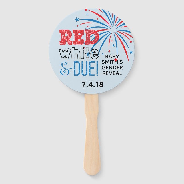 July 4th Themed Fans for a Baby Gender Reveal (Front)