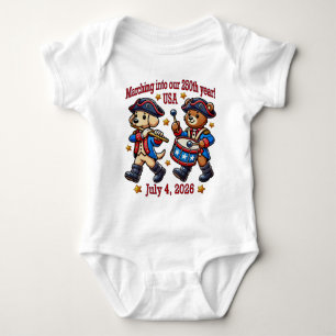 July 4th USA 250th Anniversary Semiquincentennial  Baby Bodysuit