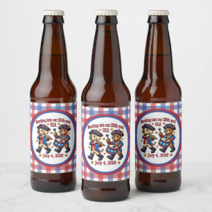 July 4th USA 250th Anniversary Semiquincentennial  Beer Bottle Label