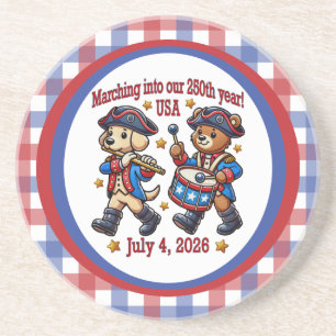 July 4th USA 250th Anniversary Semiquincentennial  Coaster