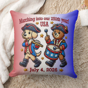 July 4th USA 250th Anniversary Semiquincentennial Cushion