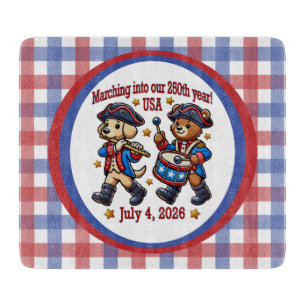 July 4th USA 250th Anniversary Semiquincentennial Cutting Board