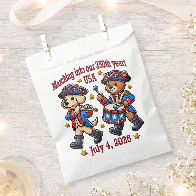 July 4th USA 250th Anniversary Semiquincentennial  Favour Bag (Clipped)