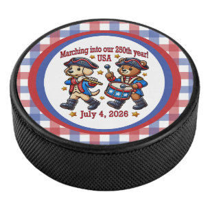 July 4th USA 250th Anniversary Semiquincentennial  Hockey Puck