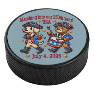 July 4th USA 250th Anniversary Semiquincentennial Hockey Puck