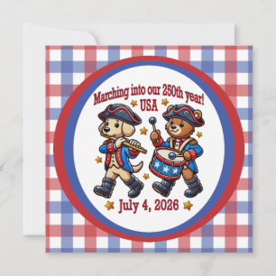 July 4th USA 250th Anniversary Semiquincentennial  Invitation