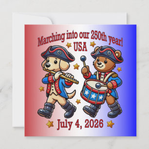 July 4th USA 250th Anniversary Semiquincentennial Invitation