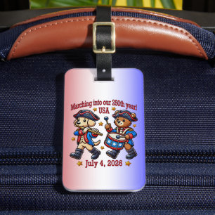 July 4th USA 250th Anniversary Semiquincentennial Luggage Tag