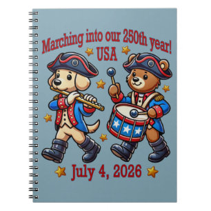 July 4th USA 250th Anniversary Semiquincentennial  Notebook